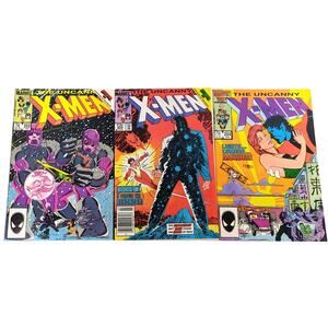 VTG 1986 Uncanny X-Men Lot 202 203 204 Secret Wars II FN/VF Marvel Comics Bronze